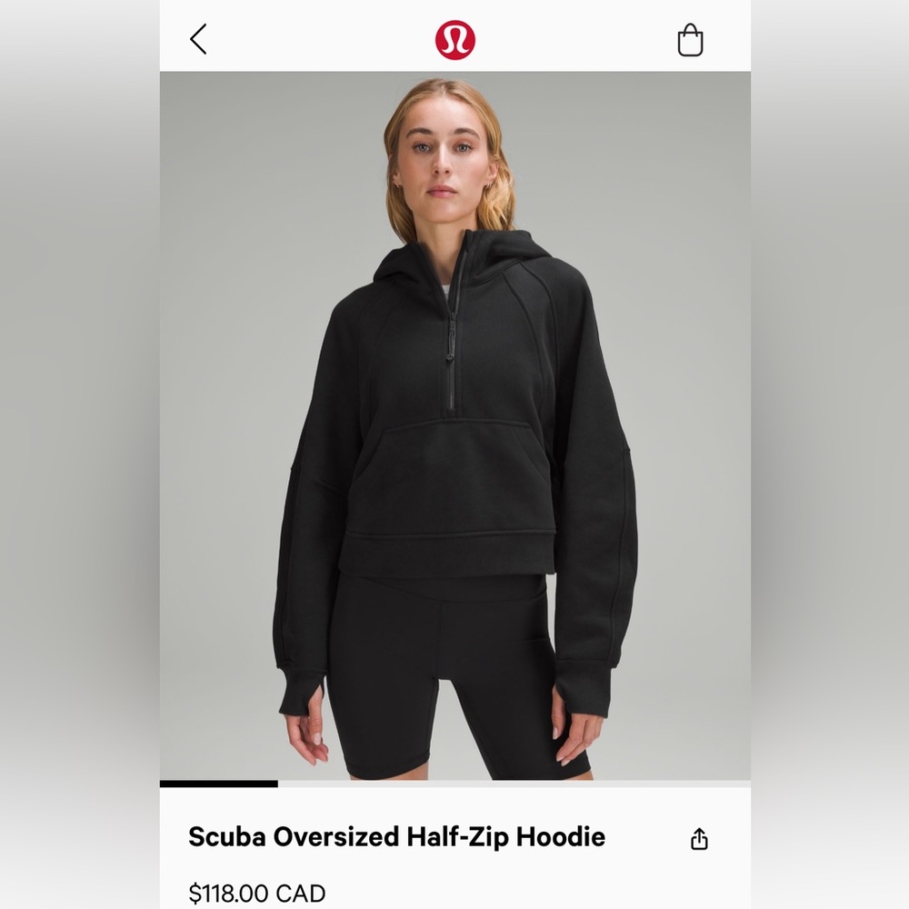 Scuba Oversized Half-zip Hoodie.